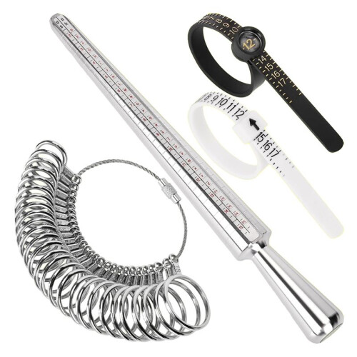 Metal RingSizing Tool Set with FingerSizing Mandrel RingSizing Jewelry Tools, 4 Pieces