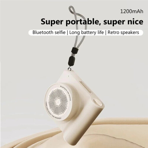 Multifunctional Wireless  Speaker Small Cell Phone Selfie Camera BT5.4 Camera Shape for Outdoor 1