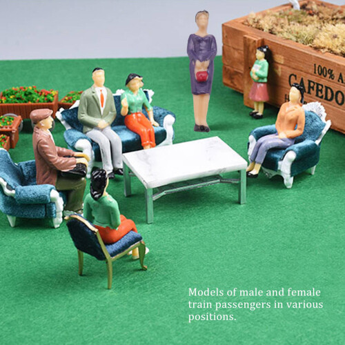 50pcs G Scale 1:30 Mix Painted Model People Train Park Street Passenger Figures 1