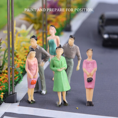 50pcs G Scale 1:30 Mix Painted Model People Train Park Street Passenger Figures 2