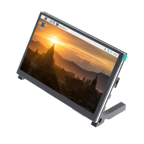 Monitor com Tela de Toque Capacitiva de 10,1 Polegadas Compatível com  1024x600 IPS com Alto-Falante para Raspberry Pi