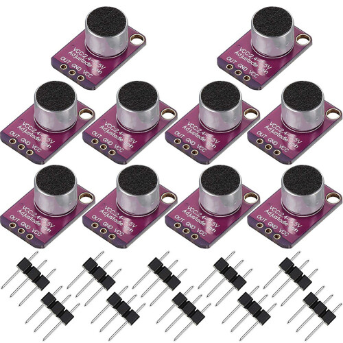 10 PCS Electret Microphone Amplifier Adjustable MAX4466 Module Microphone Preamplifier  Breakout Board for