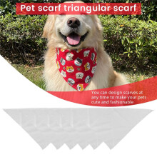 6 Pcs Sublimation Blank Pet Bandana Heat Transfer Washable DIY Triangle Dog Scarf Bibs Kerchief for Dogs Puppy Cats