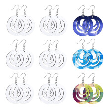 30Pcs Sublimation Blank Earrings Heat Transfer Sublimation Print Wire Hook Earrings for DIY Jewelry Making