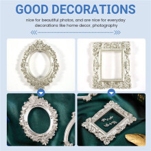 5 StüCke Vintage Harz Bilder Rahmen Blume Oval Rechteck Rahmen, Tisch Platte Schmuck Display Rahmen für Fotografie Haus Dekor