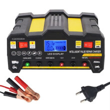 Caricabatterie Intelligente A Impulsi per Riparazione Batterie 300AH LCD per Batterie al Piombo-Acido Umide e Secche, Caricabatteria Completamente