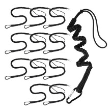 12 Pack Tool Lanyard with Single Metal Buckle and Adjustable Loop End, Standard Length, with Aluminum Screw Lock Black