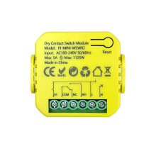 Módulo WiFi con Relé de Contacto Seco Tuya  Life, Interruptor con Temporizador, Control Remoto por Aplicación, 5 A, 12 V CC, 24 V CA, 100-240 V