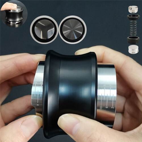 Tamper 51Mm, Dual 2 in 1 Leveler Distributor Adjustable Flat Spring Tampers with Scale Coffee Tool 1