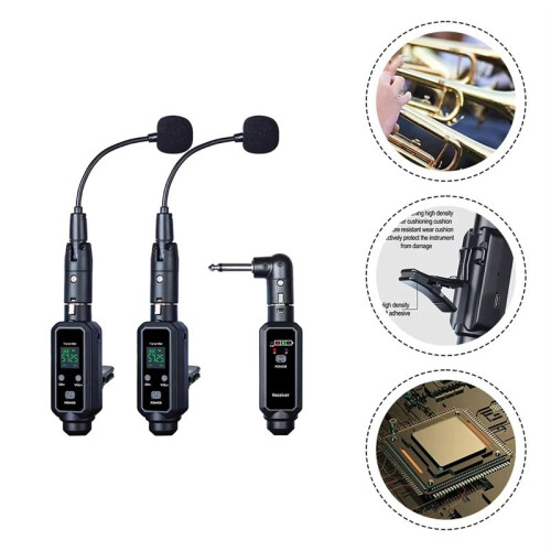 UHF Wireless Saxophone Microphone System Clip- Instruments Professional Radio Microphone for Stage Performance B