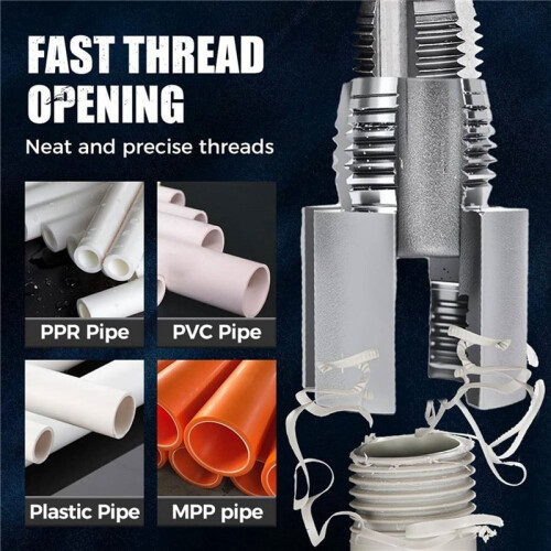 Integrated Internal & External Pipe Threading Tool, Dual-Function Pipe Thread Cutting Tool, 1/2inch + 3/4inch 2