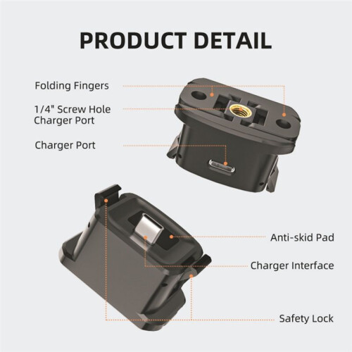 Charging Adapter Base for  Osmo Pocket 3,Type-C Fast Charge, Quick-Release Dock for  Pocket 3 Action Camera 1