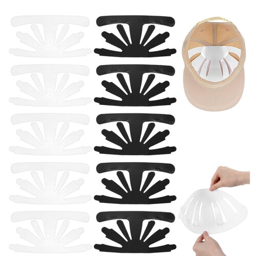 Plastic Hat Rack,10Pcs Hat Shaper for Baseball Caps Insert Bump Caps Washer Inserts Shapers for Baseball Cap 2