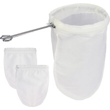 Fine Mesh Strainer, 3 Pcs Reusable Cloth Strainer Bags with Stainless Steel Handle,Juice Strainer for Kitchen