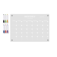 Acrylic Magnetic Monthly Calendar Whiteboard for Refrigerator - Clear Dry Erase Planning Board