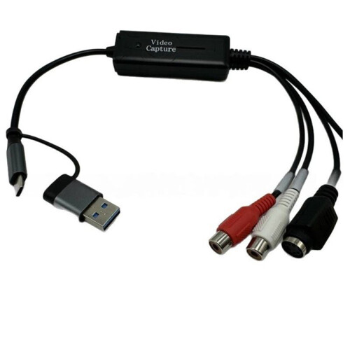 USB 2.0 Type C AV S Video Capture Card Adapter AV Video Composite to USB Type C for Camera OBS PC 1