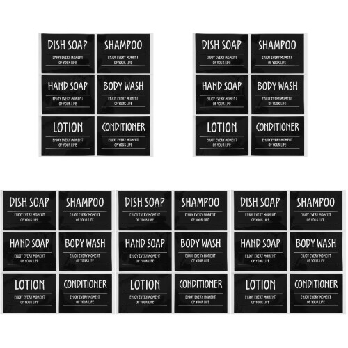 Étiquettes Imperméables En PVC Pour Flacons Shampooing Noir 2