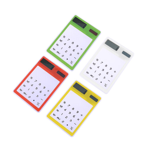 8Pcs Compact Solar Calculator Portable with Transparent Touch Panel