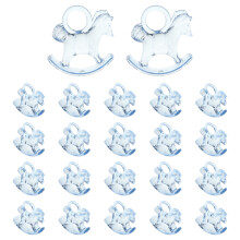 240Stk Baby Shower Acryl Schaukelpferd Schmuck Hellblau Deko