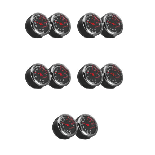 10Pièces Thermomètres Tableau Bord Métal Noir Durable Pour 2