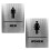 5Ensembles Plaques Wc Argentées Adhésives Avec Tactile Et Braille 2