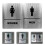 5Ensembles Plaques Wc Argentées Adhésives Avec Tactile Et Braille 10