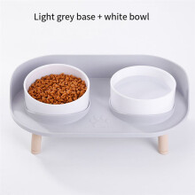 Feeder Pet Anti-Knock Double Bowl Feeder Cat Dog Drinking Water Feeder Cervical Protection Pet Supplies Green
