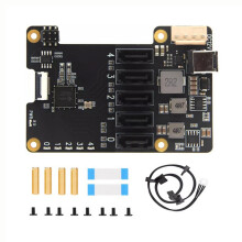 X1009 PCIe to 5-Port Shield HDD Expansion Board SATA3.0 Expansion Board for Raspberry Pi 5