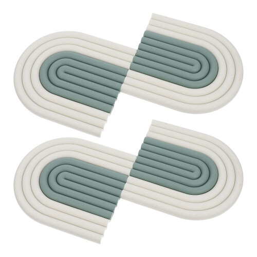 8Pièces Silicone Vert Anti-Adhérent Chauffe Assiettes 2