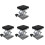 4Pièces Support Cric Levage Noir Inox Laboratoire Ajustable 4