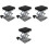 4Pièces Support Cric Levage Noir Inox Laboratoire Ajustable 5