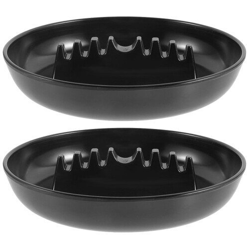 6Pièces Cendrier Noir Rond Durable Avec Fentes Pour Et Table