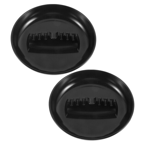6Pièces Cendrier Noir Rond Durable Avec Fentes Pour Et Table 2