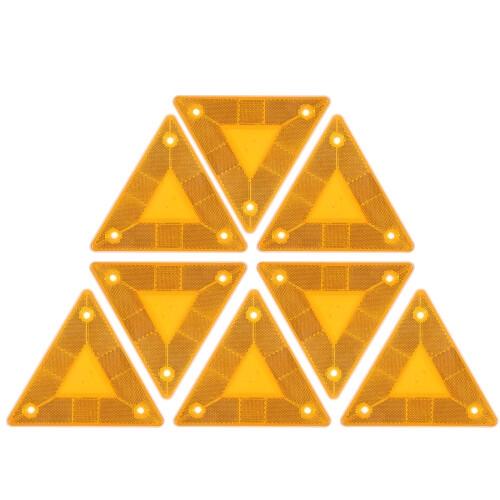 8Pièces Triangle Avertisseur Réfléchissant Jaune Pour Véhicule Auto