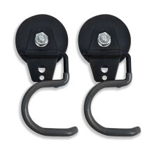 2-Pack Antislip Garage-Opslaghaken, Zware, Sterke Ijzeren Magnetische Bezem, Dweil, Gereedschapshouder, Tuinschoffelhouder, Zwart