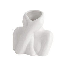 Nordic Style Flower Vase Women Body Half Face Flower Pot Vase Ceramic Art Crafts Bedroom Living Desktop Decoration A