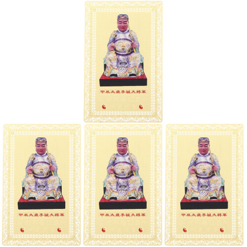 4Pièces Cartes Amulettes En Décor Portable Multi 2