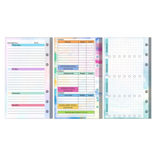 3Sets Budget Binder Undated Planner Accounting Book with Thick Paper