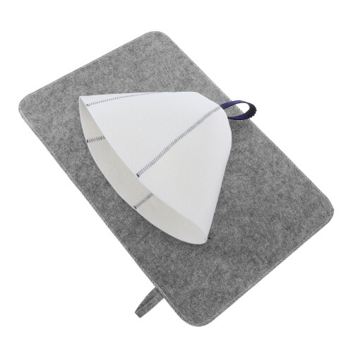 5Pcs Sauna Bath Hat and Cushion Set Woolen Felt Protection for Spa