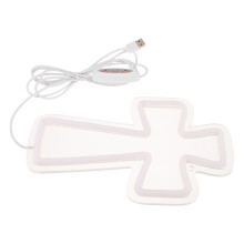 White Acrylic Neon Cross Lamp Energy-Efficient Jesus Wall Light