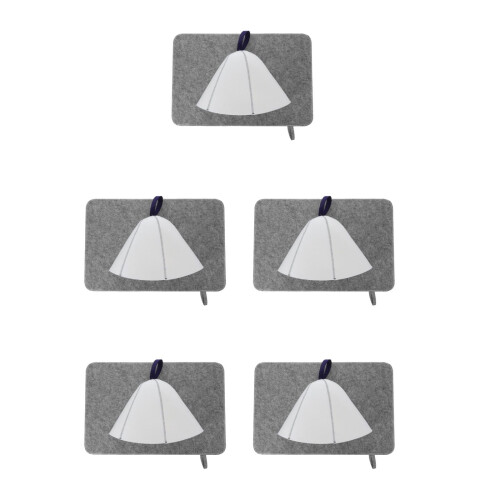 5Pcs Sauna Bath Hat and Cushion Set Woolen Felt Protection for Spa 2