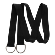 2Sets Black Polyester Tree Hanging Straps Set with Heavy-Duty Buckles