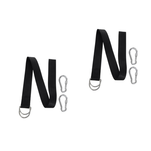 2Sets Black Polyester Tree Hanging Straps Set with Heavy-Duty Buckles 1