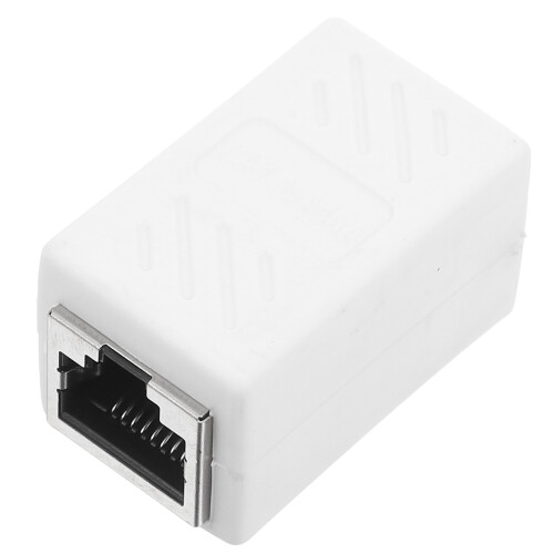 2Pcs Portable White Ethernet Coupler Adapter for Home Office Use