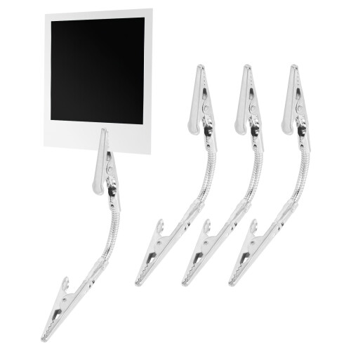 12Pcs Double-Sided Silver Metal Clips Flexible Table Number Holders 2