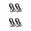 4Pcs Portable Black Nylon Ski Board Harness Adjustable Snowboard Strap 6