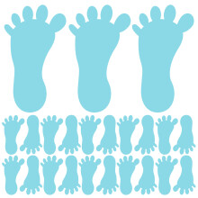 120Pcs Sky-Blue Footprint Floor Decals Removable Kids Wall Stickers