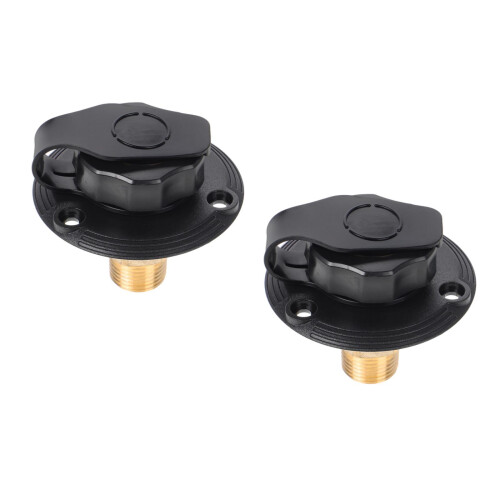 2Sets Black ABS Rv Water Inlet Replacement Kit with Valve 2