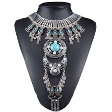 1Pc Women Silver Bohemian Style Ethnic Fashion Necklace