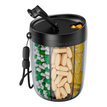 6 Grids Large Pill Cup Bottle Organizer Supplement Organizer for Holding 7 Various Vitamins Travel Pill Case Box